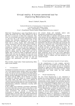 Virtual reality: A human centered tool for improving Manufacturing