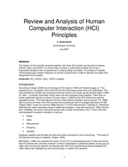 The Review and Analysis of Human Computer Interaction (HCI) Principles
