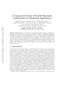 A Comparative Study of Parallel Kinematic Architectures for Machining
  Applications