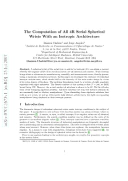 The Computation of All 4R Serial Spherical Wrists With an Isotropic
  Architecture