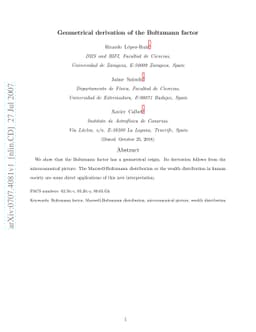 Geometrical derivation of the Boltzmann factor