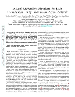 A Leaf Recognition Algorithm for Plant Classification Using
  Probabilistic Neural Network