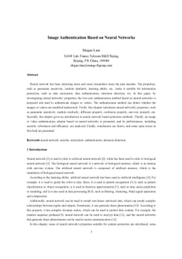 Image Authentication Based on Neural Networks
