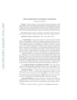 Open Problems in Algebraic Statistics