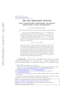 2004 IMS Medallion Lecture: Local Rademacher complexities and oracle
  inequalities in risk minimization