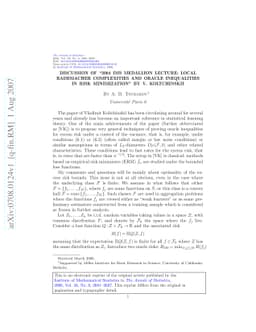 Discussion of ``2004 IMS Medallion Lecture: Local Rademacher
  complexities and oracle inequalities in risk minimization'' by V.
  Koltchinskii