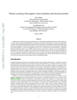 Virtual screening with support vector machines and structure kernels