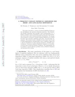 A frequency domain empirical likelihood for short- and long-range
  dependence