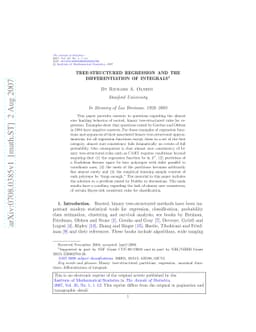 Tree-structured regression and the differentiation of integrals