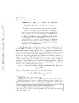 Asymptotic data analysis on manifolds