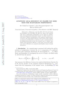 Asymptotic local efficiency of Cramér--von Mises tests for
  multivariate independence