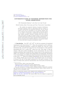 Convergence rates of posterior distributions for noniid observations