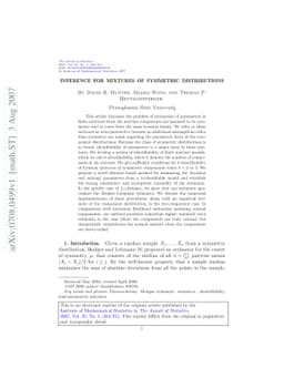 Inference for mixtures of symmetric distributions