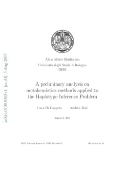 A preliminary analysis on metaheuristics methods applied to the
  Haplotype Inference Problem