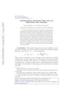 Nonparametric estimation when data on derivatives are available