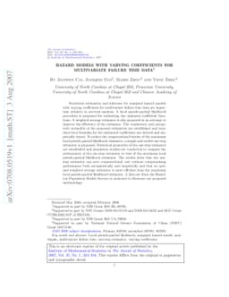 Hazard models with varying coefficients for multivariate failure time
  data