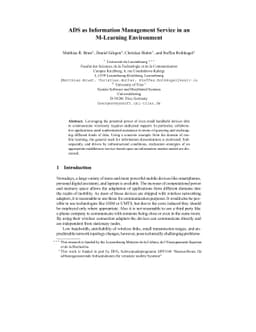 ADS as Information Management Service in an M-Learning Environment