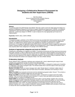 Designing a Collaborative Research Environment for Students and their
  Supervisors (CRESS)