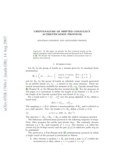 Cryptanalysis of shifted conjugacy authentication protocol
