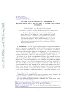 On the design-consistency property of hierarchical Bayes estimators in
  finite population sampling