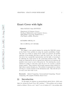 Exact Cover with light