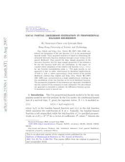 Local partial likelihood estimation in proportional hazards regression