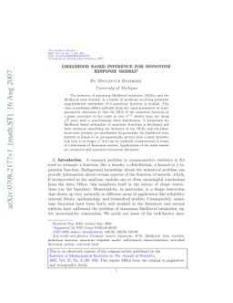 Likelihood based inference for monotone response models