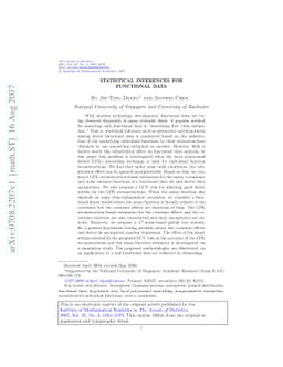 Statistical inferences for functional data