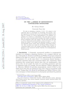 On the $\mathbb{L}_p$-error of monotonicity constrained estimators