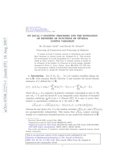 On local $U$-statistic processes and the estimation of densities of
  functions of several sample variables