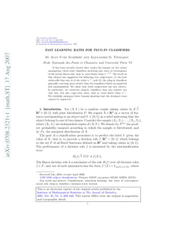Fast learning rates for plug-in classifiers