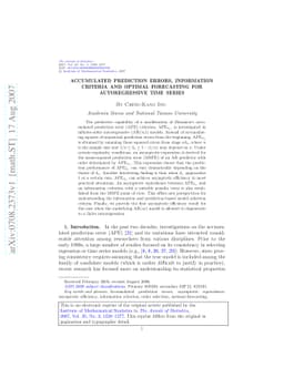 Accumulated prediction errors, information criteria and optimal
  forecasting for autoregressive time series