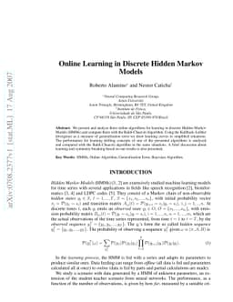 Online Learning in Discrete Hidden Markov Models