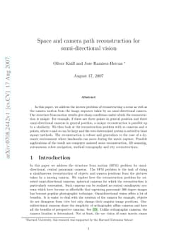 Space and camera path reconstruction for omni-directional vision