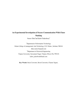 An Experimental Investigation of Secure Communication With Chaos Masking