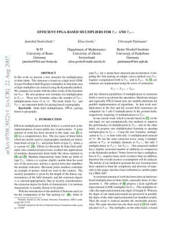 Efficient FPGA-based multipliers for F_{3^97} and F_{3^{6*97}}