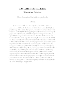 A Neural Networks Model of the Venezuelan Economy