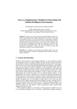 Gaze as a Supplementary Modality for Interacting with Ambient
  Intelligence Environments