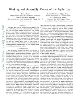 Working and Assembly Modes of the Agile Eye