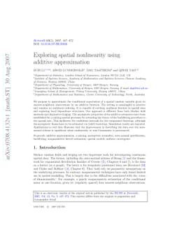 Exploring spatial nonlinearity using additive approximation