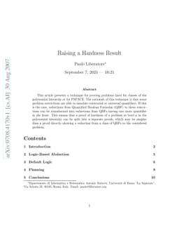 Raising a Hardness Result