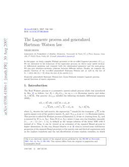 The Laguerre process and generalized Hartman--Watson law