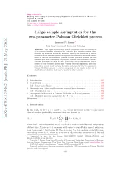 Large sample asymptotics for the two-parameter Poisson--Dirichlet
  process