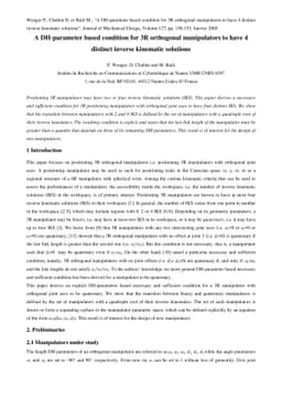 A DH-parameter based condition for 3R orthogonal manipulators to have 4
  distinct inverse kinematic solutions