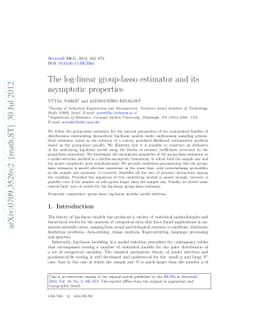 The log-linear group-lasso estimator and its asymptotic properties