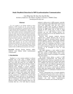 Static Deadlock Detection in MPI Synchronization Communication