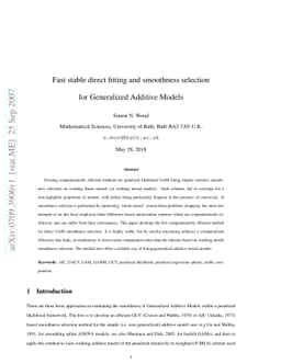Fast stable direct fitting and smoothness selection for Generalized
  Additive Models