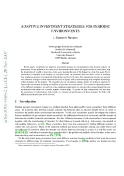 Adaptive Investment Strategies For Periodic Environments