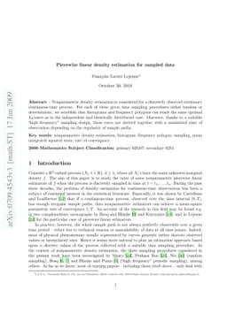 Piecewise linear density estimation for sampled data