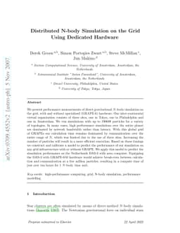 Distributed N-body Simulation on the Grid Using Dedicated Hardware